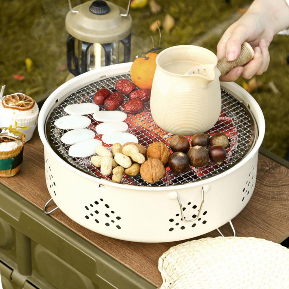 Terra Élégance – White Portable Stainless Steel Grill